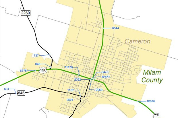 Map of Cameron